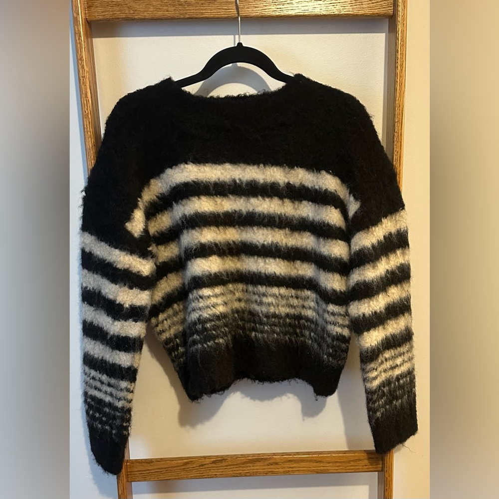 Black and Cream Striped Sweater